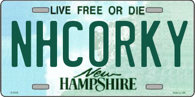 NH license plate NHCORKY