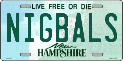 NH license plate NIGBALS