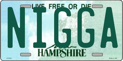 NH license plate NIGGA