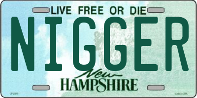 NH license plate NIGGER