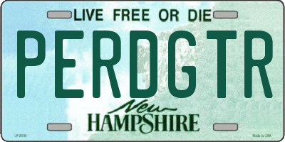 NH license plate PERDGTR