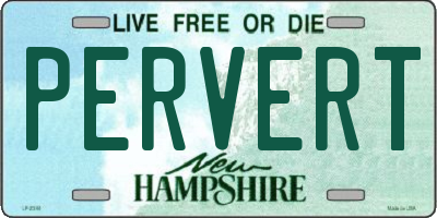 NH license plate PERVERT