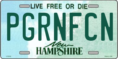 NH license plate PGRNFCN