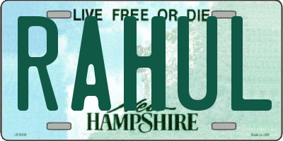 NH license plate RAHUL