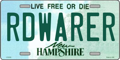 NH license plate RDWARER