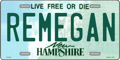 NH license plate REMEGAN