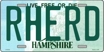 NH license plate RHERD