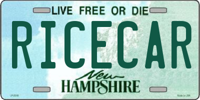 NH license plate RICECAR