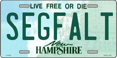 NH license plate SEGFALT