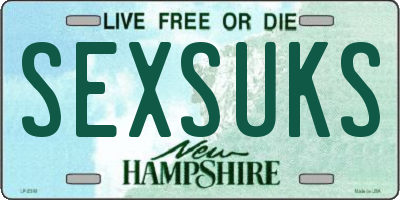 NH license plate SEXSUKS