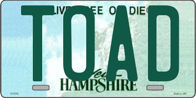 NH license plate TOAD