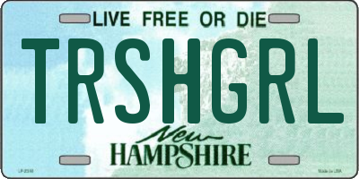 NH license plate TRSHGRL