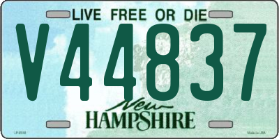 NH license plate V44837