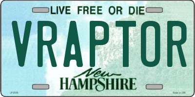 NH license plate VRAPTOR