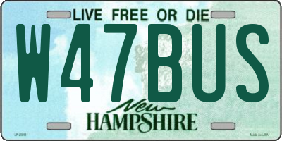 NH license plate W47BUS