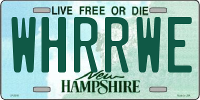 NH license plate WHRRWE