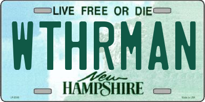 NH license plate WTHRMAN