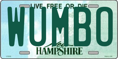 NH license plate WUMBO