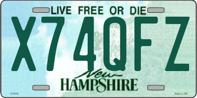 NH license plate X74QFZ