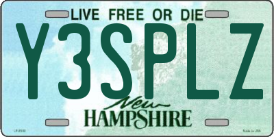 NH license plate Y3SPLZ