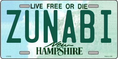 NH license plate ZUNABI