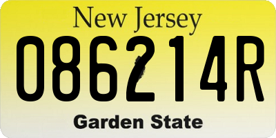 NJ license plate 086214R