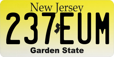 NJ license plate 237EUM