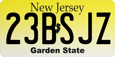 NJ license plate 23BSJZ