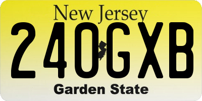 NJ license plate 240GXB