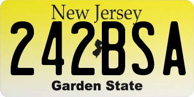 NJ license plate 242BSA