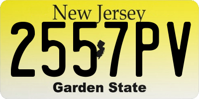 NJ license plate 2557PV