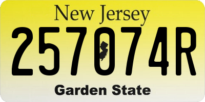 NJ license plate 257074R