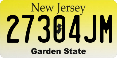 NJ license plate 27304JM