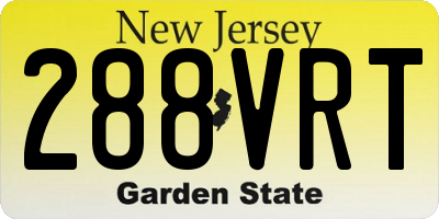 NJ license plate 288VRT