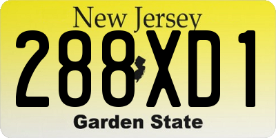 NJ license plate 288XD1