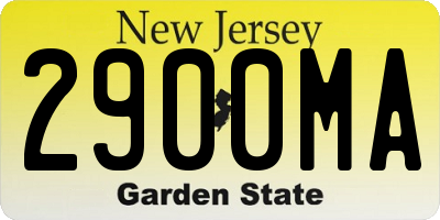 NJ license plate 2900MA