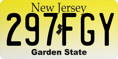 NJ license plate 297FGY