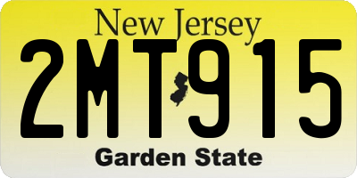 NJ license plate 2MT915