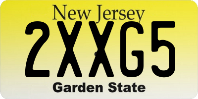 NJ license plate 2XXG5