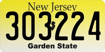 NJ license plate 303224