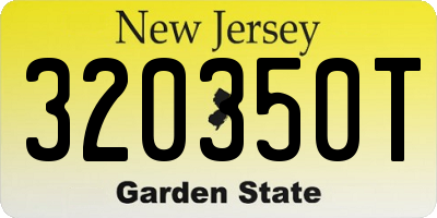 NJ license plate 320350T