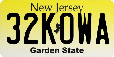 NJ license plate 32KOWA