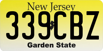 NJ license plate 339CBZ