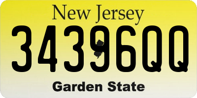 NJ license plate 34396QQ