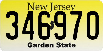 NJ license plate 346970