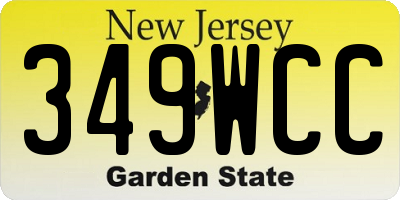 NJ license plate 349WCC