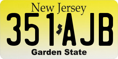 NJ license plate 351AJB