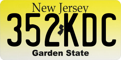 NJ license plate 352KDC