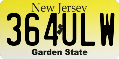 NJ license plate 364ULW