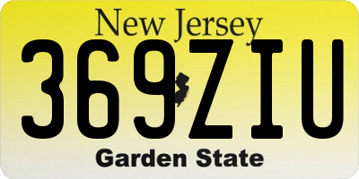 NJ license plate 369ZIU